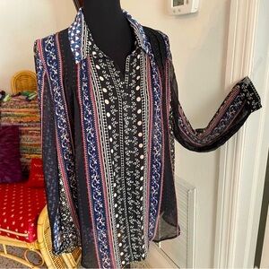 Free People Multicolor Patterned Blouse
